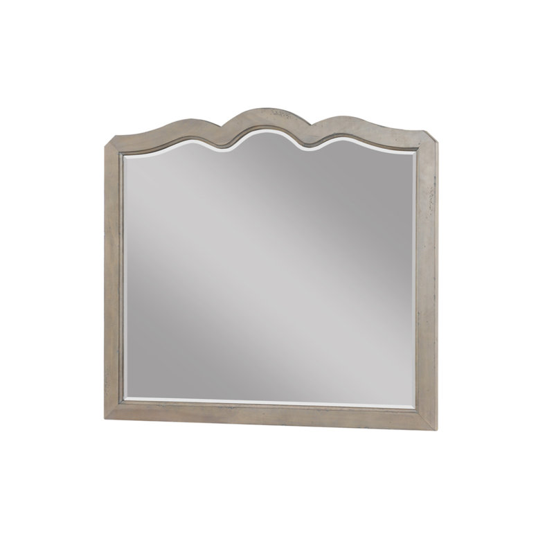 Miroir festonné en forme de pétoncle, aucun assemblage requis, finition en peuplier