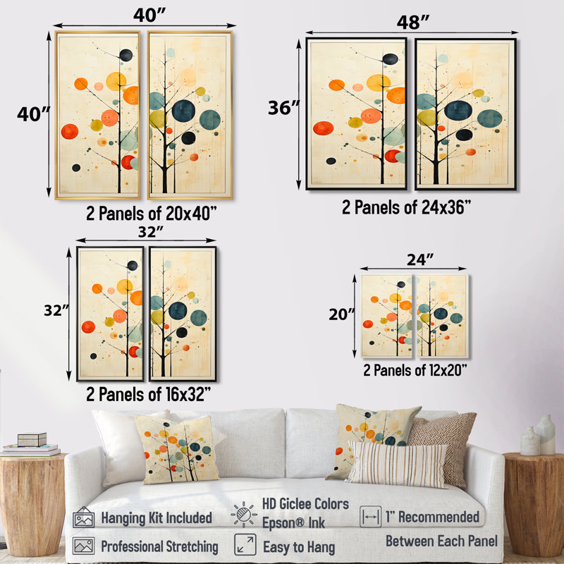 Chef-d'œuvre minimaliste beige Mid Century - décoration murale moderne, H 20 po x l 24 po, Toile tendue, Ne s’applique pas