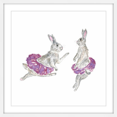 'Dancing Rabbits' by Thimble Sparrow Framed Print