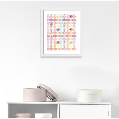 Impression sur papier à carreaux unique avec fleurs