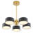 Transitional 5 Light Gold and Black Semi Flush Mount