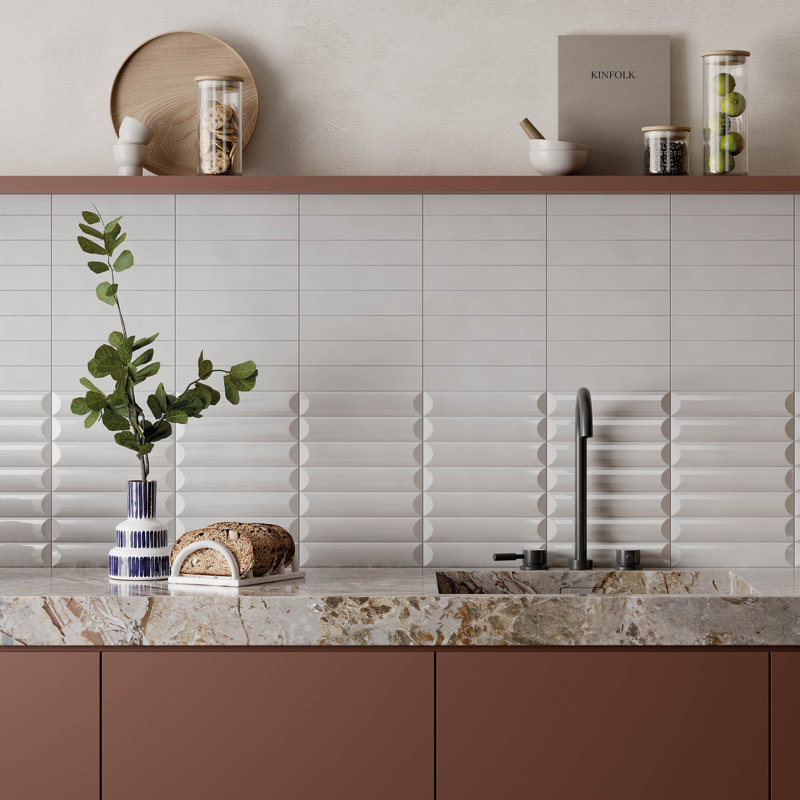 Sakari-Mago 2-in. x 10-in. 3D Matte Beveled Subway Ceramic Wall Tile, Maome