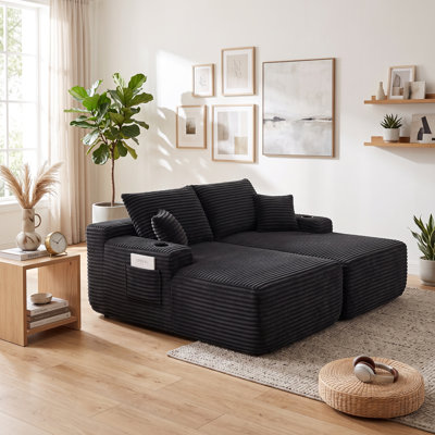 Shenice Cloud Sectional Couch with Deep Seat and Double Chaise Lounge