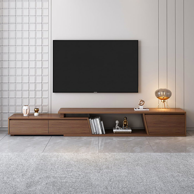 Meuble télé extensible et table basse gigogne, Brun