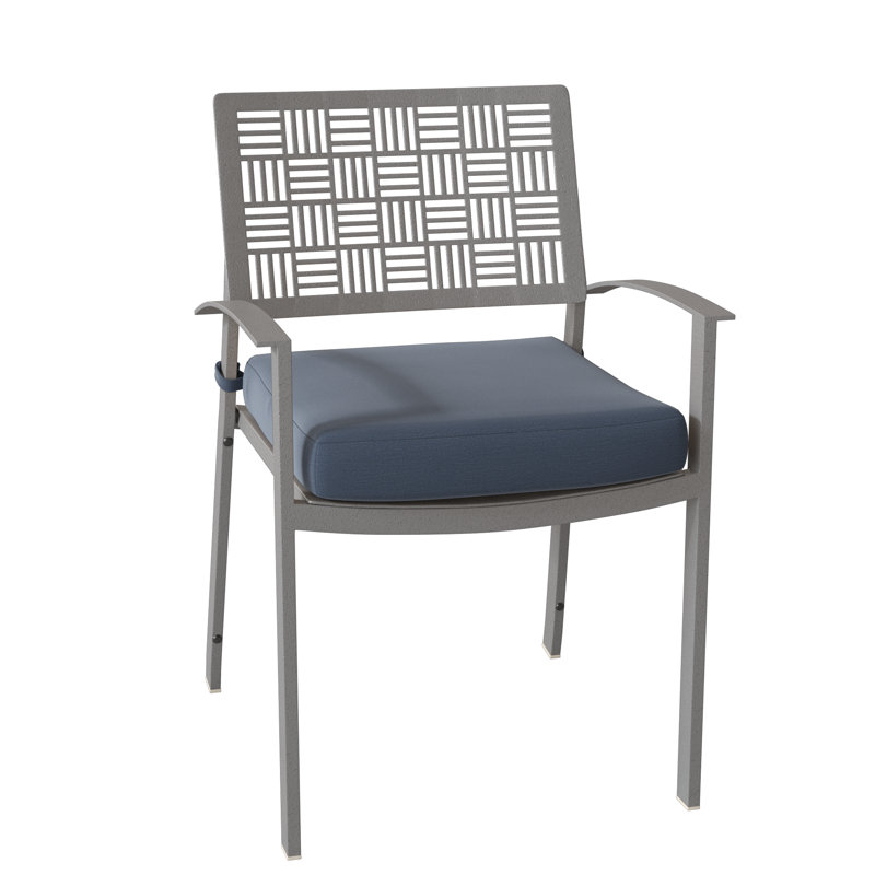 Chaise de patio empilable New Century, Sunbrella® Spectrum denim, Étain