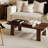 Nut-brown Solid Wood Rectangular Coffee Table-761472298