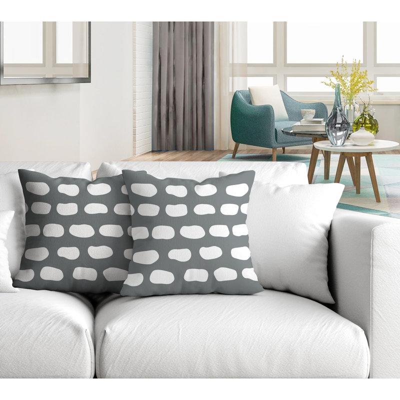 Oreiller carré intérieur / extérieur Aria Dash, L 15 po x H 15 po, gris