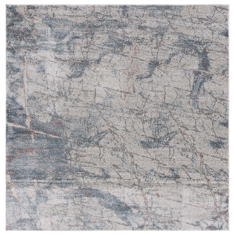 Vogue Performance Abstract Rug, Square 6'7"