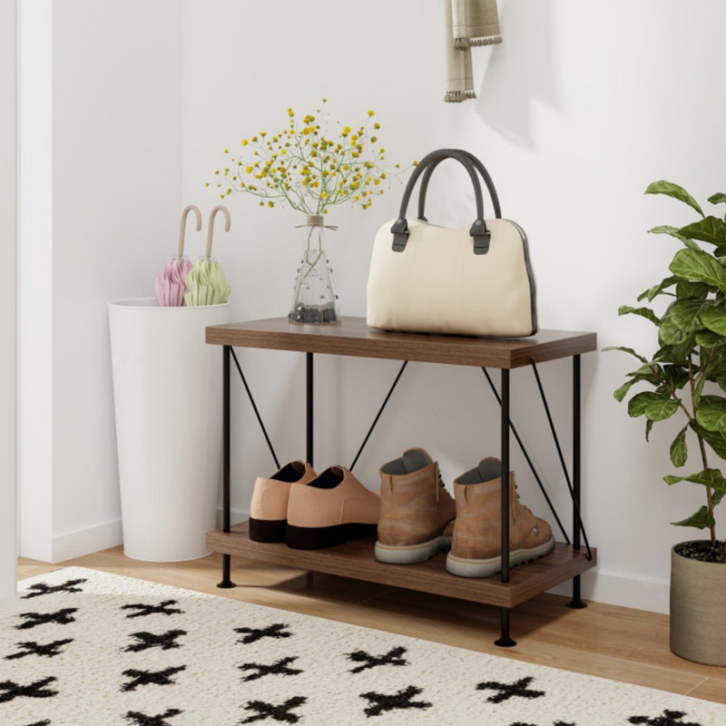 2-Tier Multipurpose Display Rack with Metal Frame