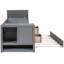 Lit de jour simple gris avec rangement pour verrerie, lit gigogne - Structure en bois pratique-1062697027