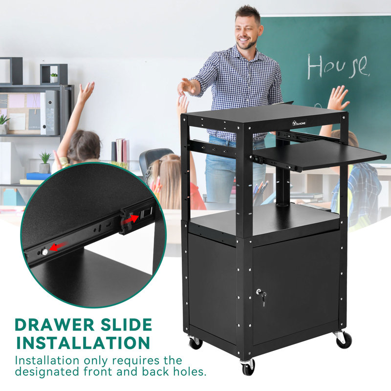 41'' H x 24'' W 1 AV Cart with Wheels