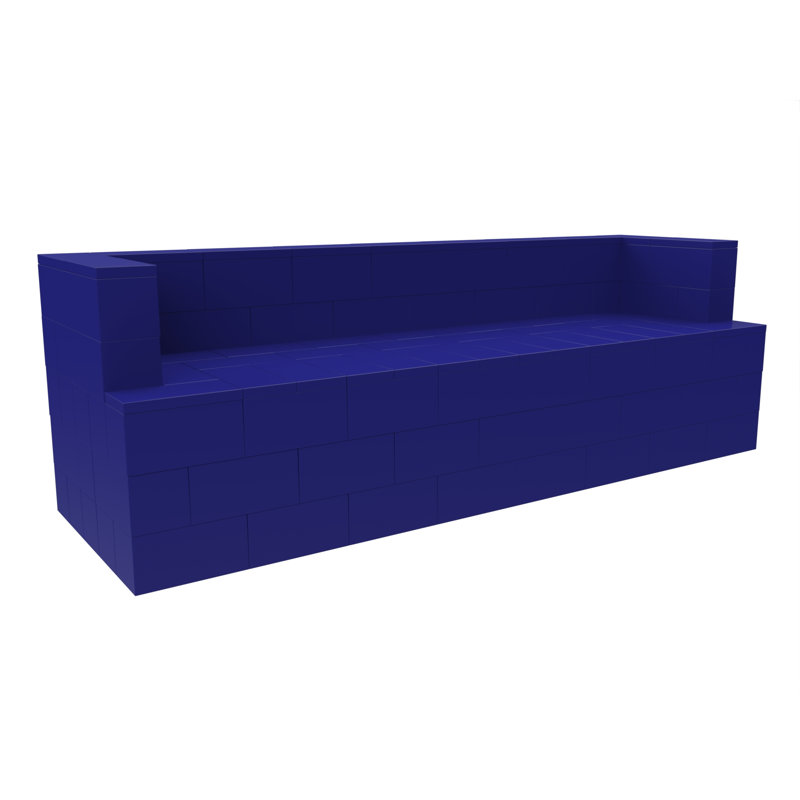 Canapé à accoudoirs carrés 96 po EverBlock, Polypropylène bleu