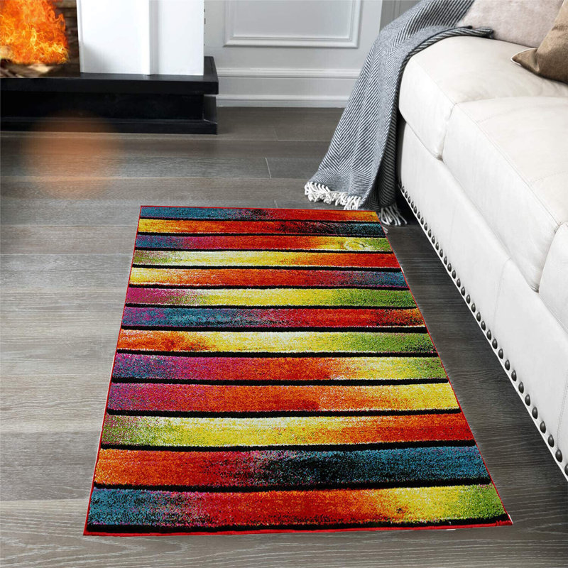 Alveretta Striped Flokati, Rectangle 80 x 150cm