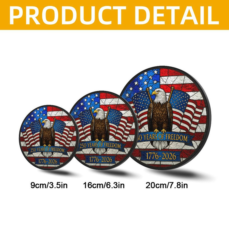 Drapeau américain Eagle Freedom 250 Years, 11,8 x 11,8 po (30 x 30 cm)