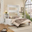 Lit escamotable double pleine grandeur avec canapé et armoires de rangement, lit mural peu encombrant pour bureau à domicile et chambre d'amis, blanc