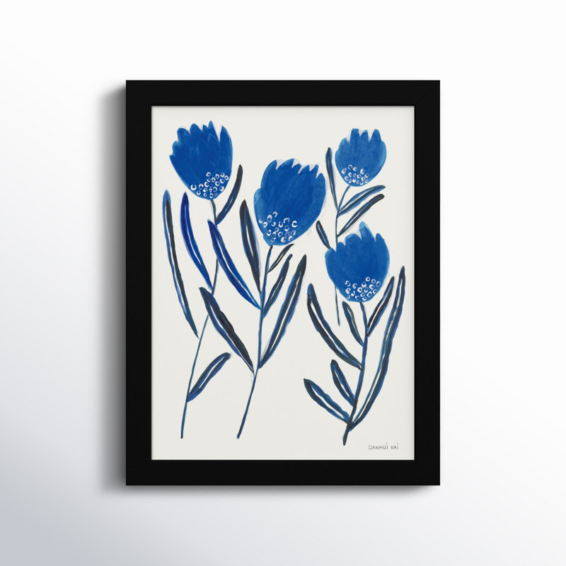 «Belize Emprunted and Blue Flowers II», impression encadrée sur papier par Danhui Nai, Noir, H 25 po x l 20 po x P 1 po