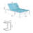 76.8" Long Reclining Aluminum Double Chaise Lounge Set With Tables