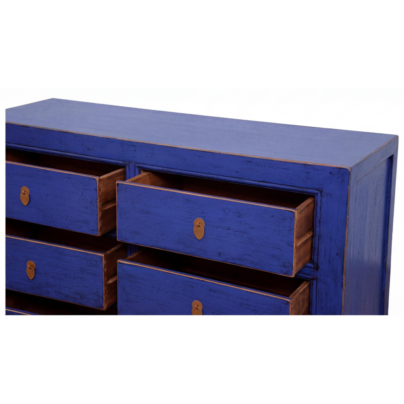 120 cm W Chest of 6 Drawers, Peacock Blue