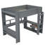 Lit mezzanine double en bois avec bureau, tablettes multiples, DEL et station de charge