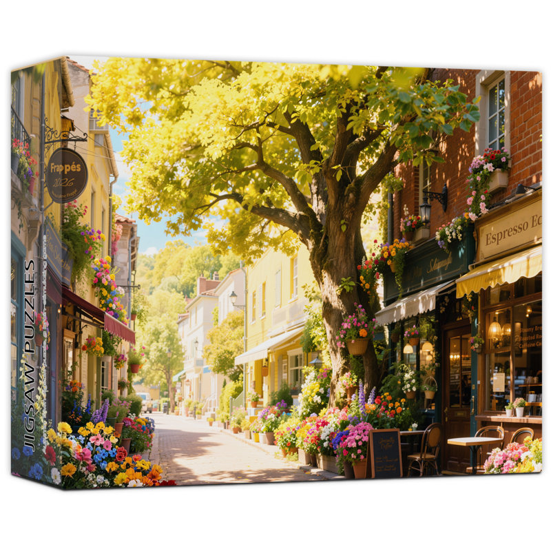Small town scene，1000pcs matte velvet surface，high definition, portable art decoration