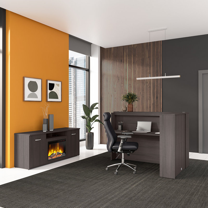 Ensemble de bureau d'ordinateur 2 pièces, Gris orage