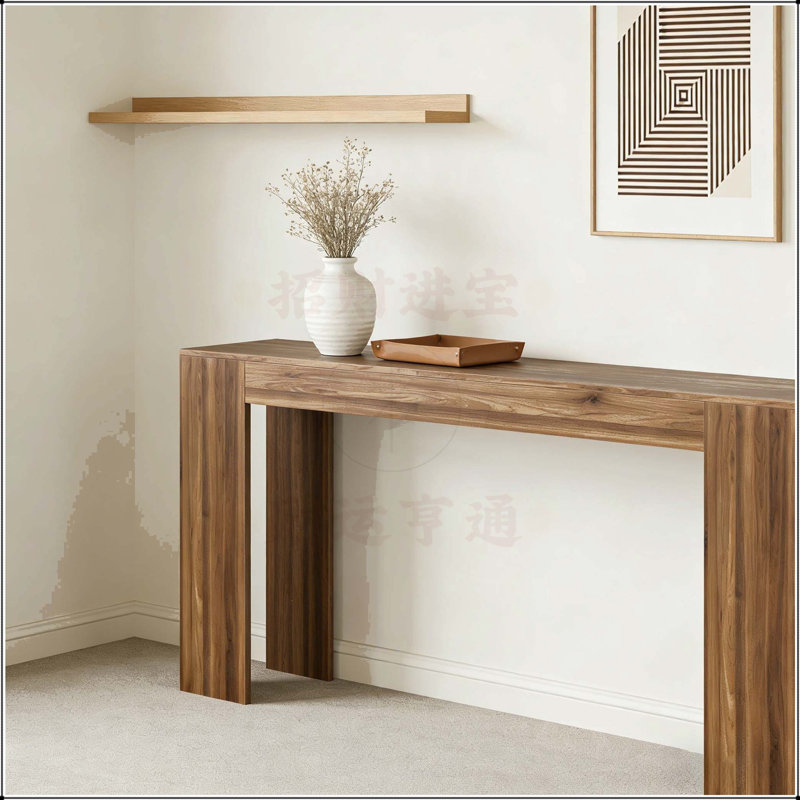 62.99-inch Extra-Long Farmhouse Entryway Table, Ideal for Sofa Back and Hallway Accent, Walnut
