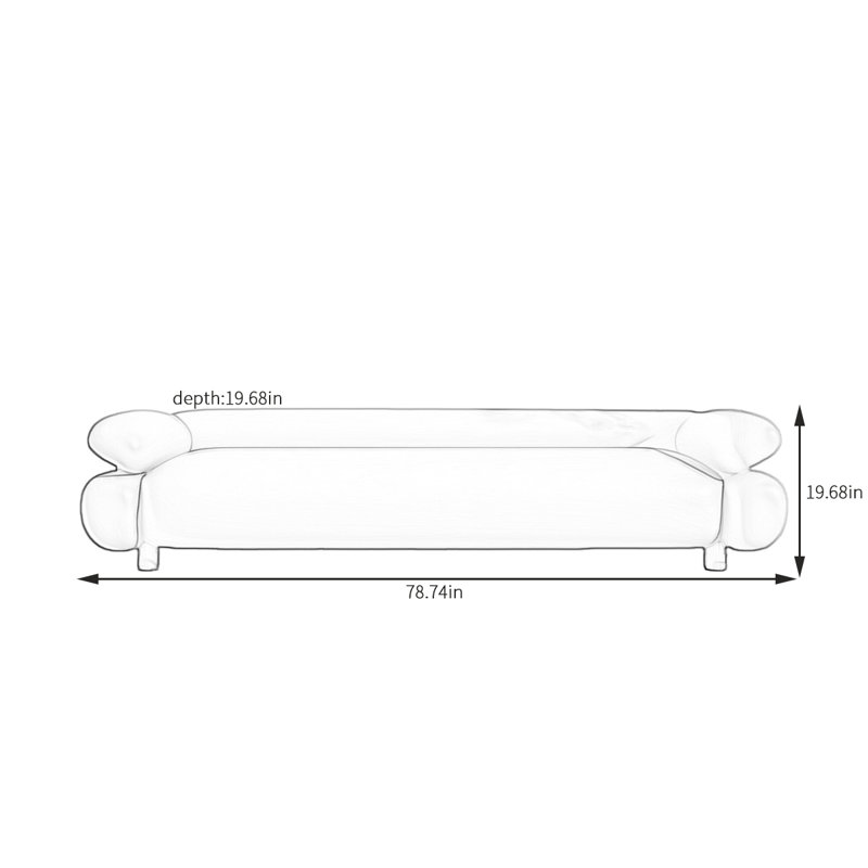 Banc rembourré polyvalent en cuir, Orange, H 19,68 po x l 78,74 po x P 19,68 po