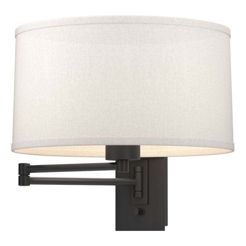 Simple Lines 1 - Light Dimmable Swing Arm, Flax, Black