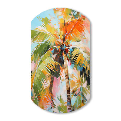 Mans - Palms & Palm Trees Cylinder Shape Asymmetric Metal Wall Art