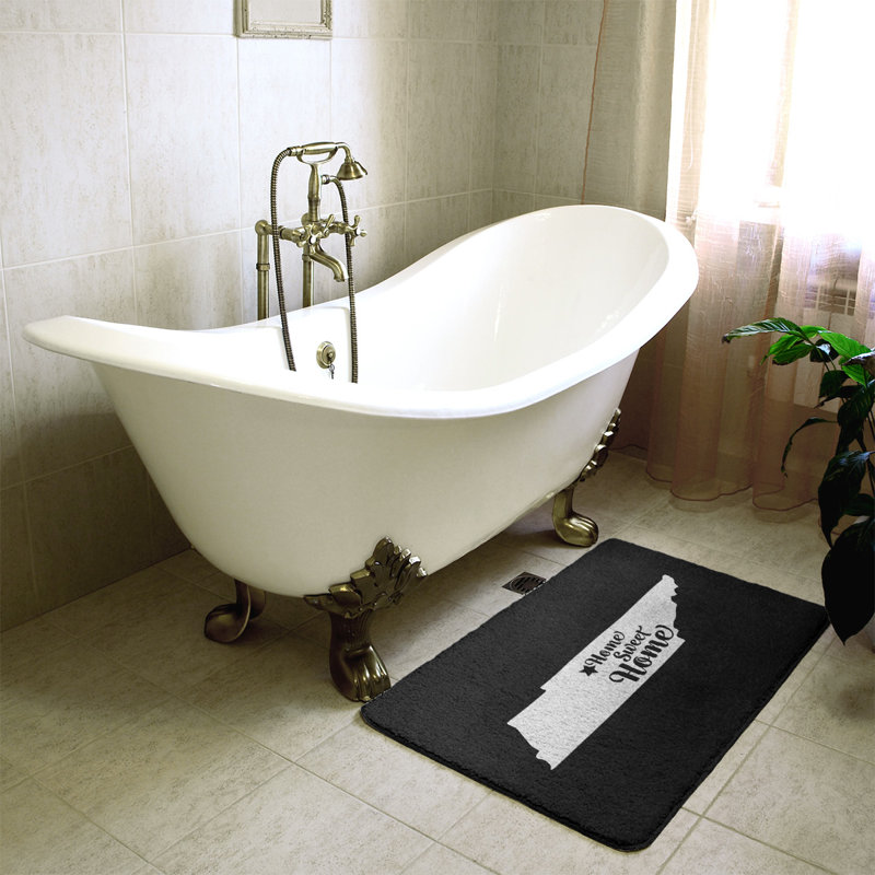 Tapis pour salle de bain à la maison, l 21 po x L 34 po, Noir