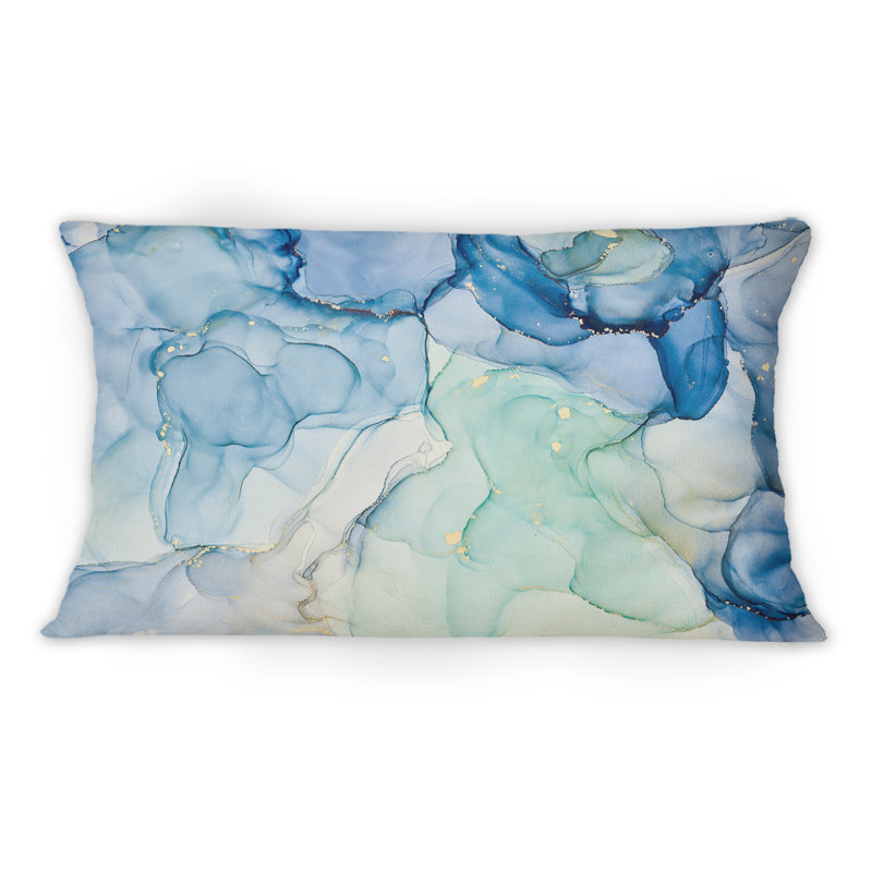 Coussin décoratif de luxe bleu abstrait XXV - imprimé moderne 1