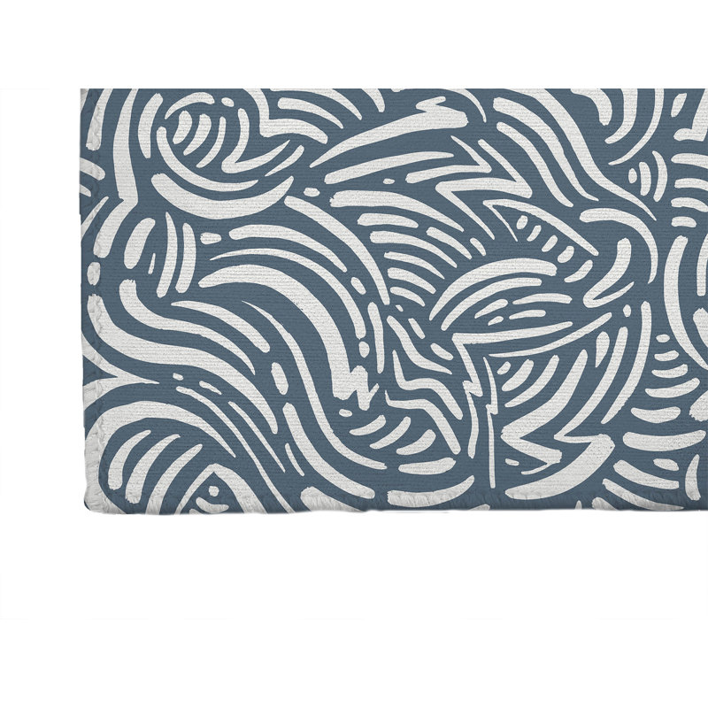 Tapis de bureau Cozy Swirl, L 7 pi x L 5 pi, Bleu