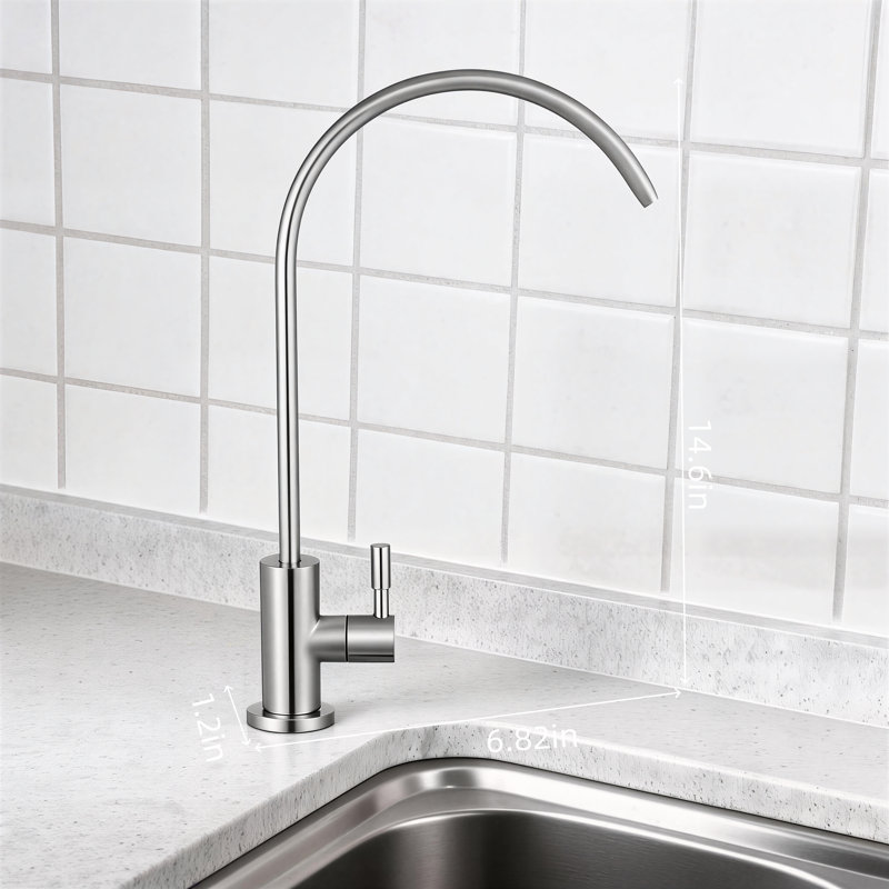 Brushed Nickel High-Arc Water Purifier Faucet, Lead-Free Brass Valve Core, Specially Designed For Reverse Osmosis, Suitable For Kitchen, Bar And Coffee Shop Sinks.