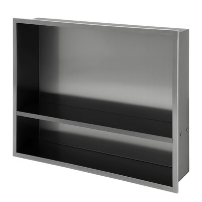 Stainless Steel Shower Niche Double Shelf