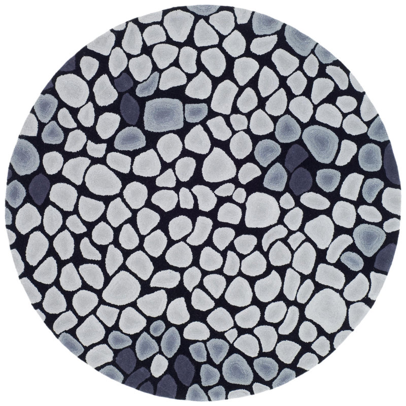 Kurland Soho Hand Tufted Wool Abstract Rug, Round 6'