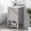 Meuble-lavabo de 20 po avec lavabo, armoire de salle de bain avec porte à fermeture douce, support de rangement et tablette ouverte