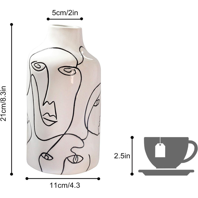 Ceramic Vase For Home Decor, Abstract Irregular Design Flower Vase, Living Room Decor Minimalist Decorative Vases For Pampas Grass