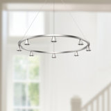 8 - Light Dimmable LED Wagon Wheel Chandelier