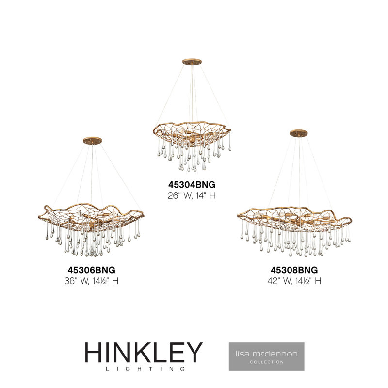 Laguna 6 - Light Unique / Statement Geometric Chandelier with Crystal Accents