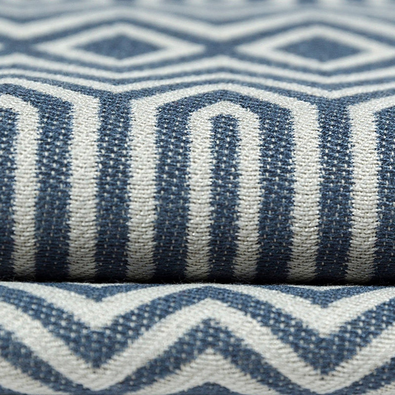 Cynthia Geometric Square Pillow Cover, 49 x 49 cm, Wedgewood Blue