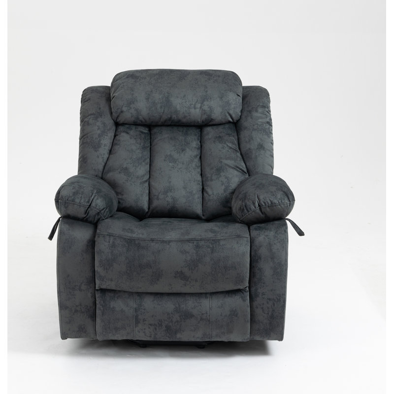 Emmadell 37' Wide Lift Recliner with Massage, Grayish Blue Microfiber