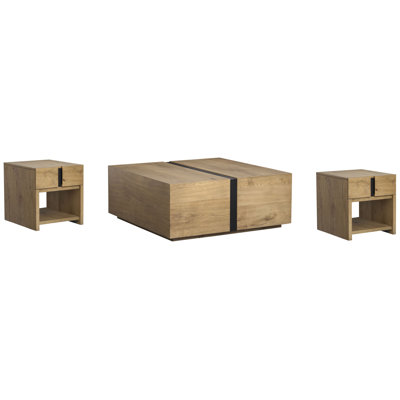 Square Cocktail Table With 2 End Table
