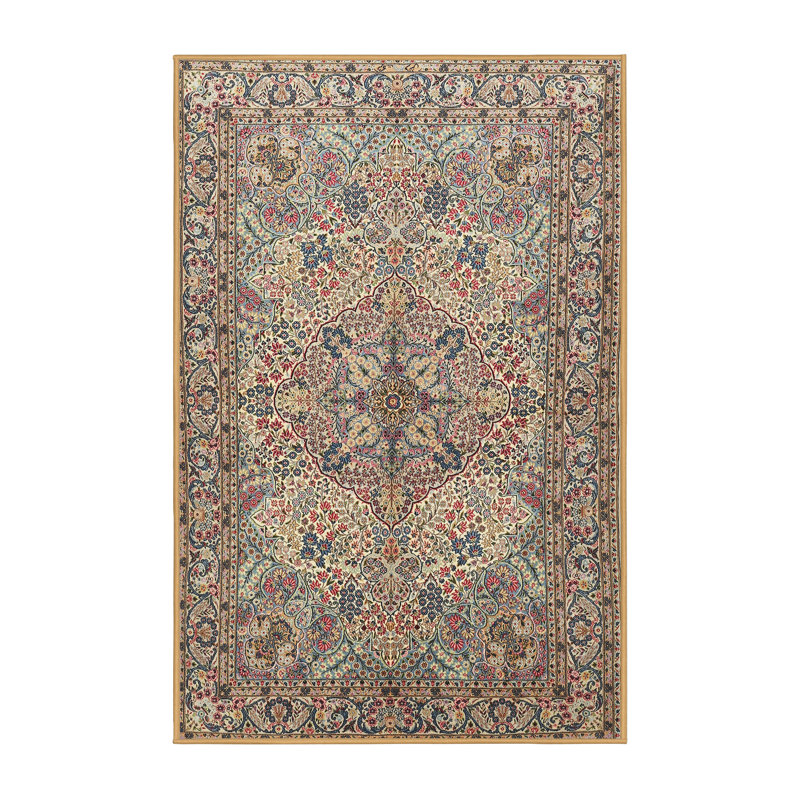 Tapis 100% traditionnel lavable à la machine 3514, Rectangle 7 pi x 9 pi