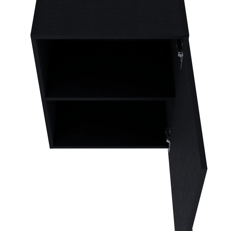Armoire murale noire à 1 porte pour l'organisation de la salle de bain - Petites cuisines au design peu encombrant faciles à assembler