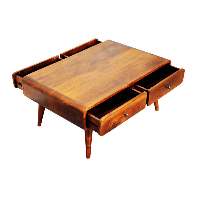 Console simple et élégante avec plateau en bois, table basse de loisirs, Brun