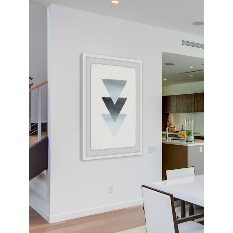 Shades Of Blue by Eyre Tarney - Single Picture Frame Painting, 61cm H x 41cm W x 4cm D, White Framed with Matte