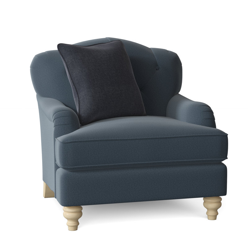 Sullivan Upholstered Armchair, Anello 22 Navy Performance Twill, Linen, No
