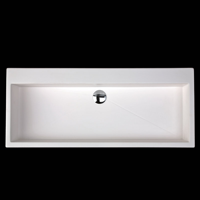 Luce 36.25'' L Bathroom Sink, No Hole, Gloss White