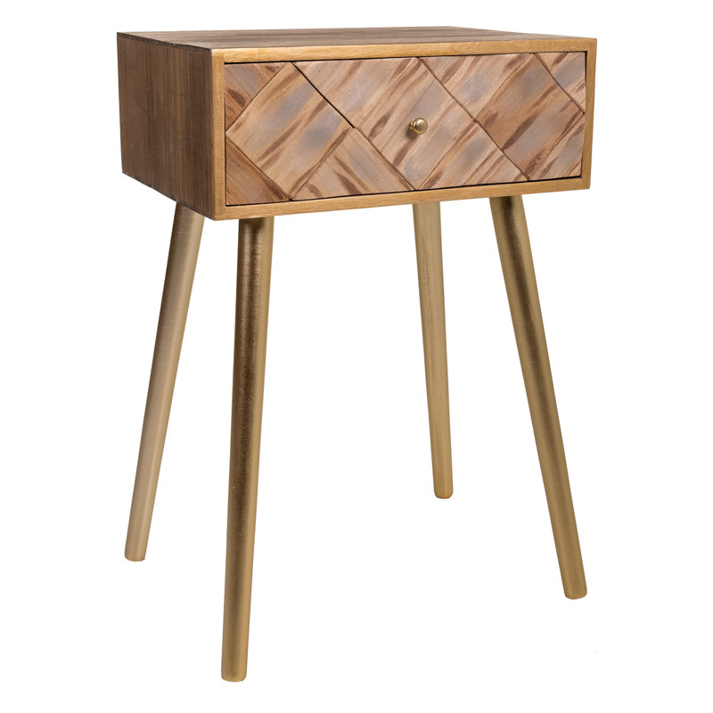 Rickey 45cm W Solid Wood Bedside Table