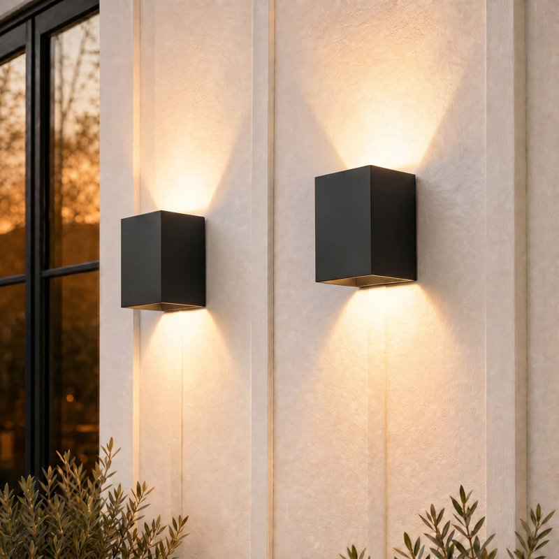 LED Square Up Down Wall Light Outdoor, CRI90+, 3000K Warm White